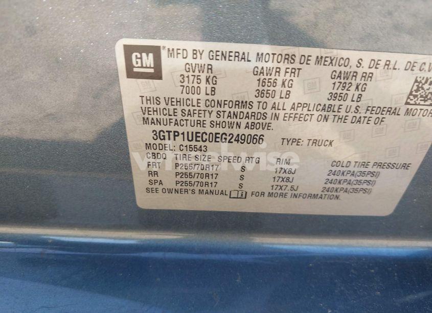 Photo 9 of 2014 Gmc Sierra 1500 SLE (VIN 3GTP1UEC0EG249066)