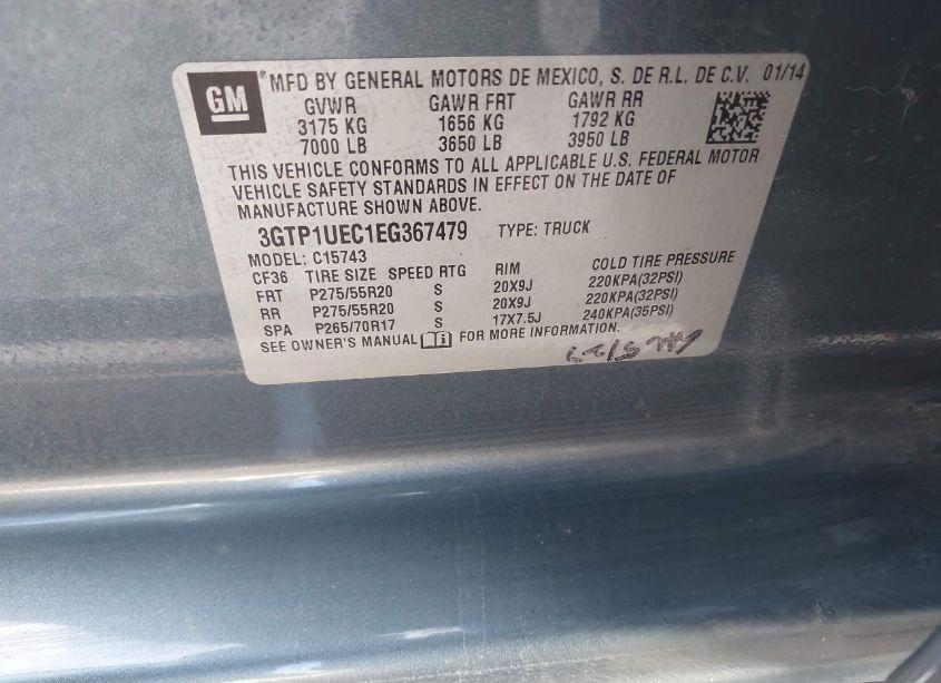 Photo 9 of 2014 Gmc Sierra 1500 SLE (VIN 3GTP1UEC1EG367479)