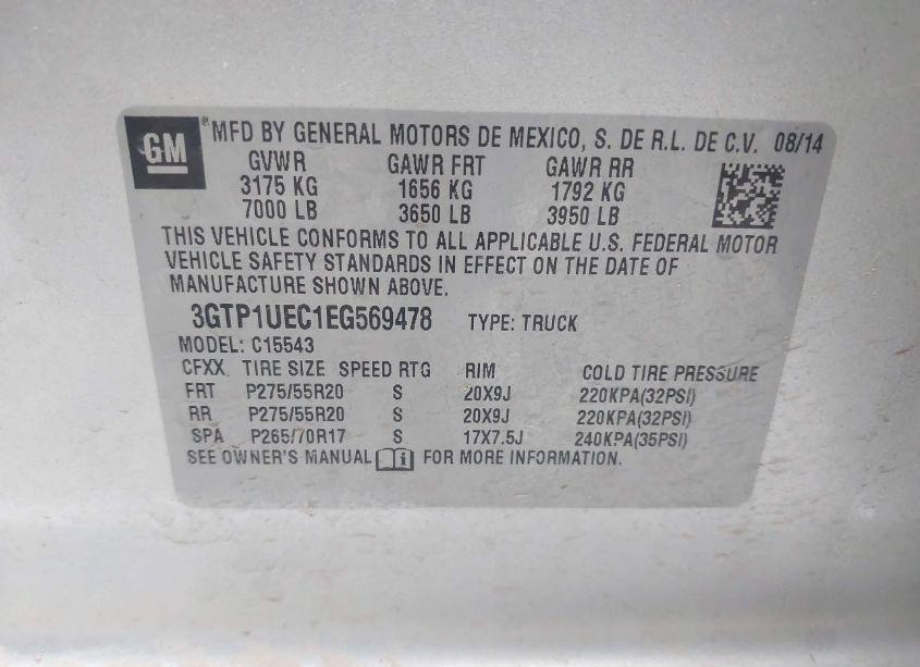 Photo 9 of 2014 Gmc Sierra 1500 SLE (VIN 3GTP1UEC1EG569478)