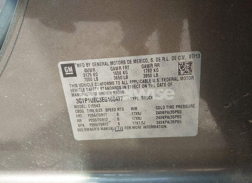 Photo 9 of 2014 Gmc Sierra 1500 SLE (VIN 3GTP1UEC3EG160477)