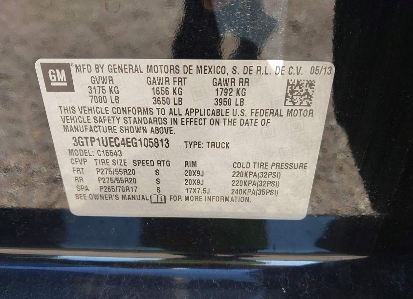 Photo 9 of 2014 Gmc Sierra 1500 SLE (VIN 3GTP1UEC4EG105813)