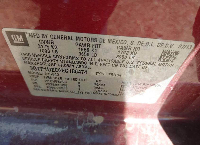 Photo 9 of 2014 Gmc Sierra 1500 SLE (VIN 3GTP1UEC6EG186474)