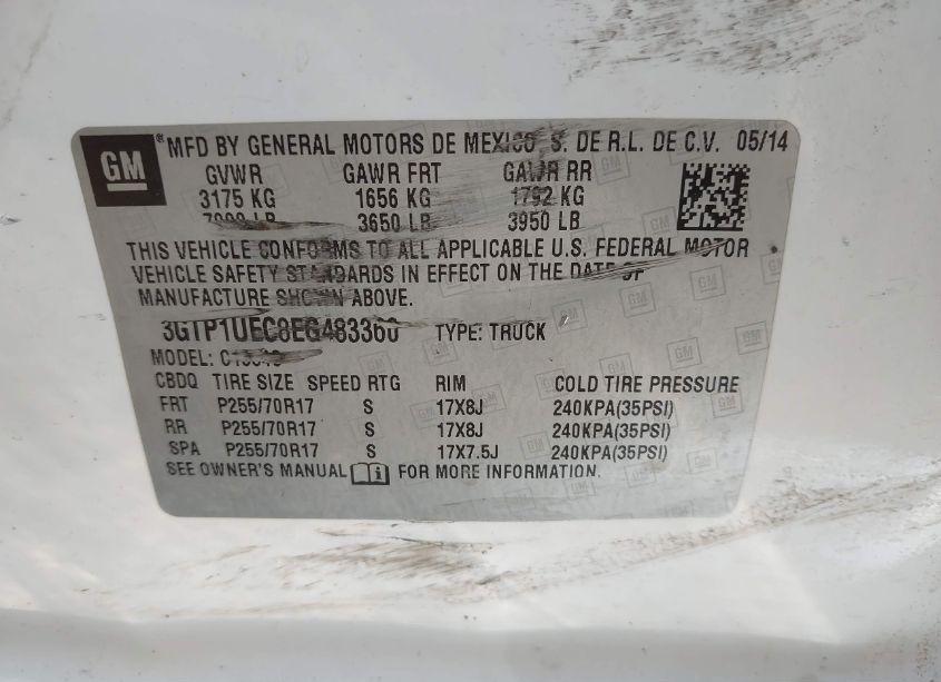 Photo 9 of 2014 Gmc Sierra 1500 SLE (VIN 3GTP1UEC8EG483360)