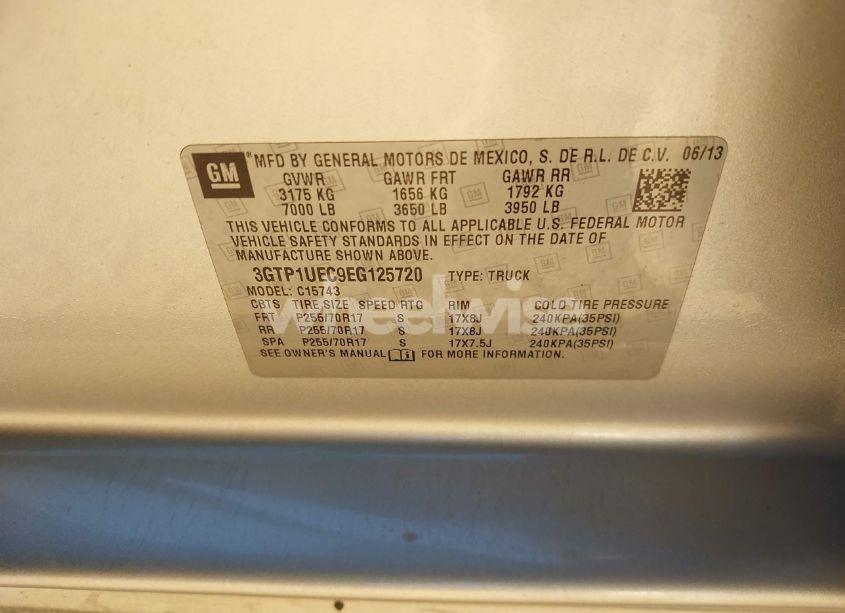 Photo 9 of 2014 Gmc Sierra 1500 SLE (VIN 3GTP1UEC9EG125720)