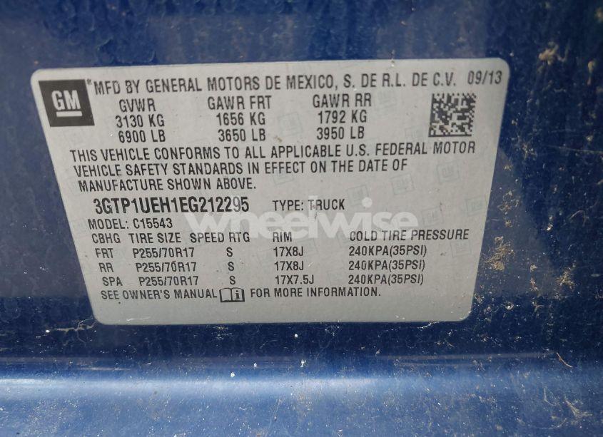 Photo 9 of 2014 Gmc Sierra 1500 SLE (VIN 3GTP1UEH1EG212295)