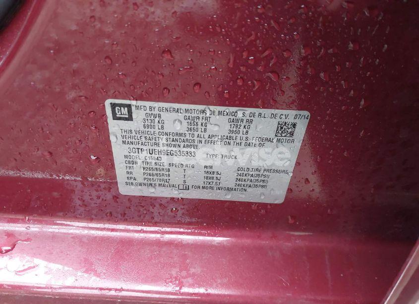 Photo 9 of 2014 Gmc Sierra 1500 SLE (VIN 3GTP1UEH9EG535333)