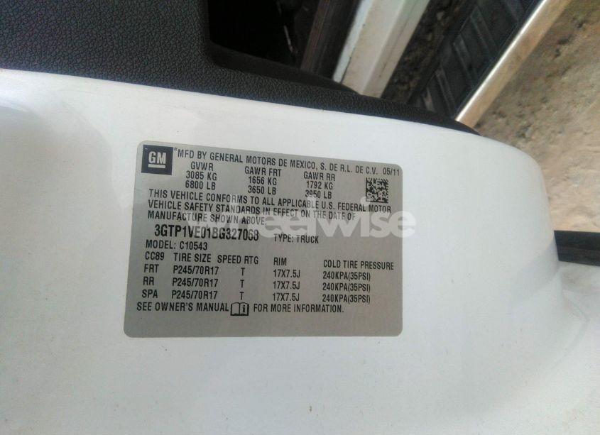 Photo 9 of 2011 Gmc Sierra 1500 SLE (VIN 3GTP1VE01BG327068)