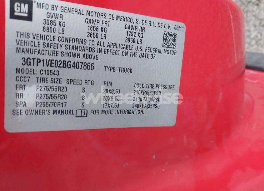 Photo 9 of 2011 Gmc Sierra 1500 SLE (VIN 3GTP1VE02BG407866)