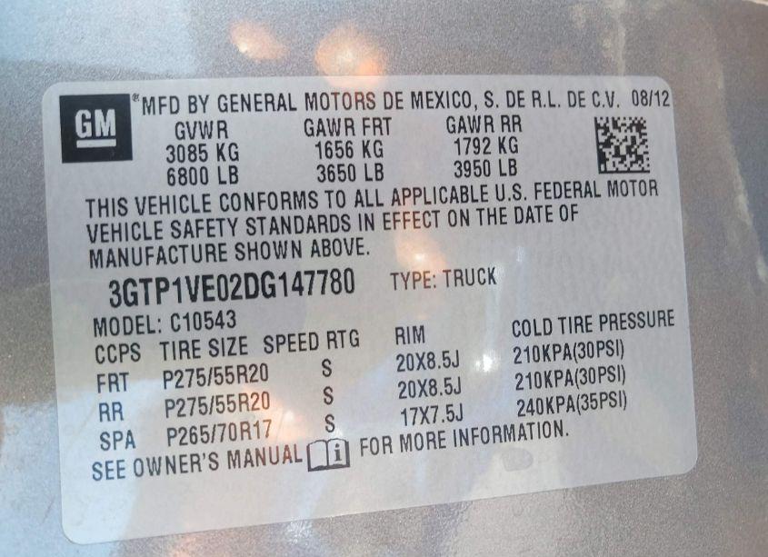 Photo 9 of 2013 Gmc Sierra 1500 SLE (VIN 3GTP1VE02DG147780)