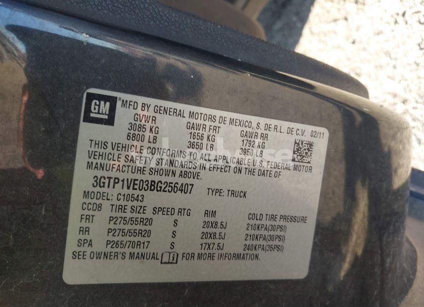 Photo 9 of 2011 Gmc Sierra 1500 SLE (VIN 3GTP1VE03BG256407)