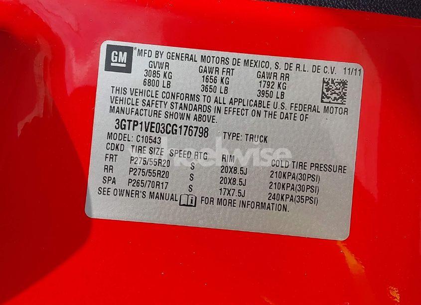 Photo 9 of 2012 Gmc Sierra 1500 SLE (VIN 3GTP1VE03CG176798)