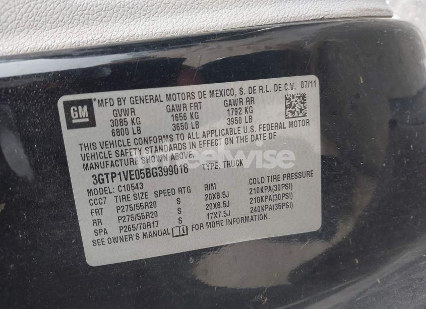 Photo 9 of 2011 Gmc Sierra 1500 SLE (VIN 3GTP1VE05BG399018)