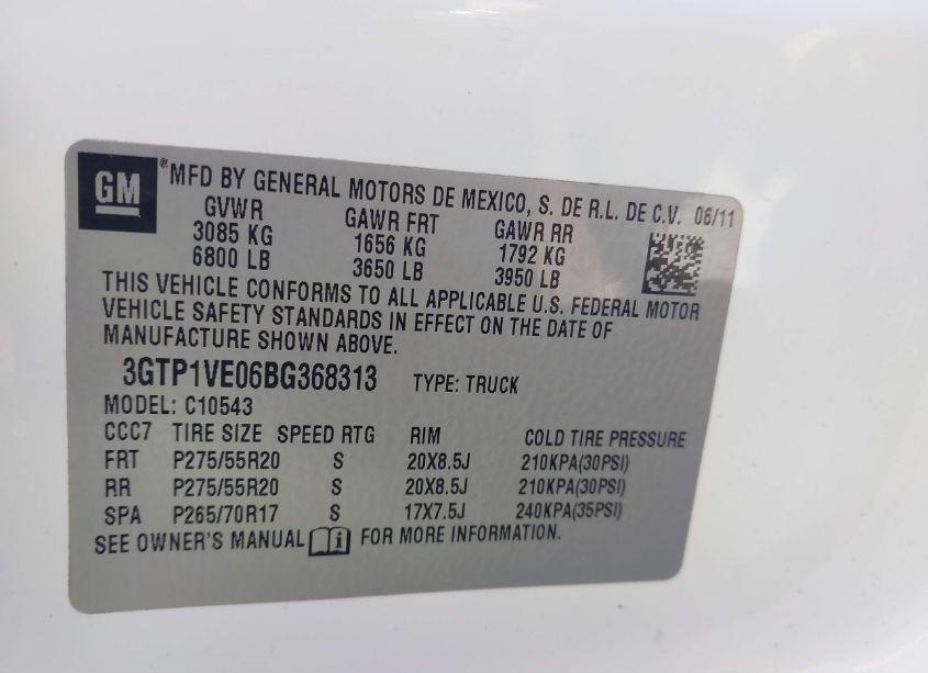 Photo 9 of 2011 Gmc Sierra 1500 SLE (VIN 3GTP1VE06BG368313)