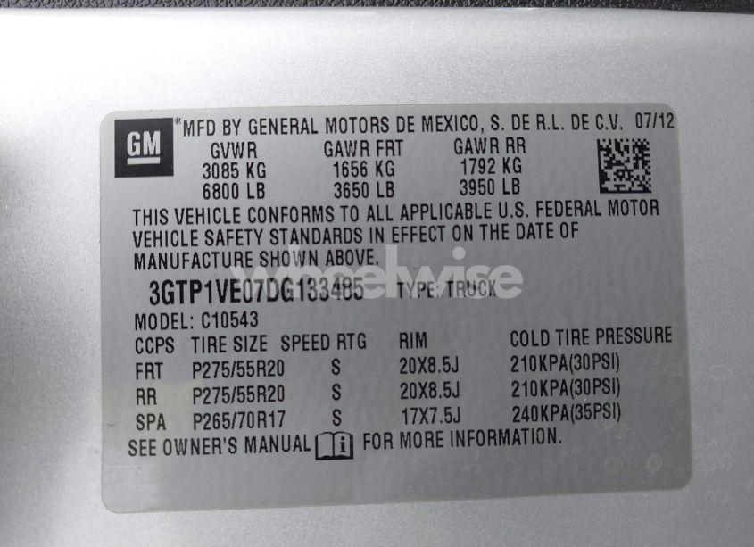 Photo 9 of 2013 Gmc Sierra 1500 SLE (VIN 3GTP1VE07DG133485)