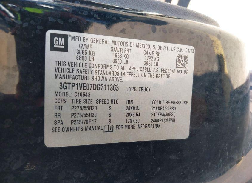 Photo 9 of 2013 Gmc Sierra 1500 SLE (VIN 3GTP1VE07DG311363)