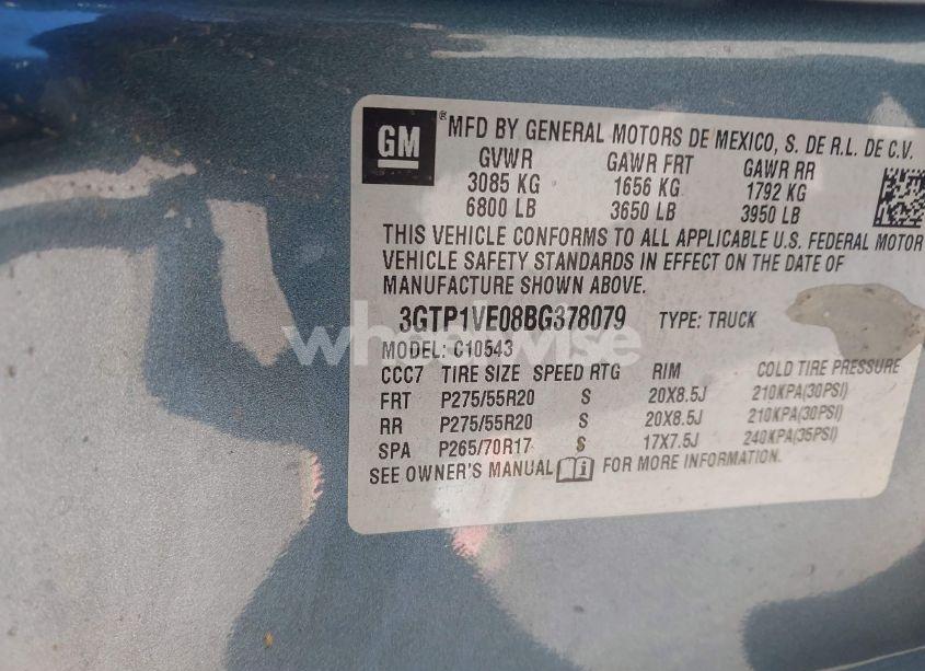 Photo 9 of 2011 Gmc Sierra 1500 SLE (VIN 3GTP1VE08BG378079)