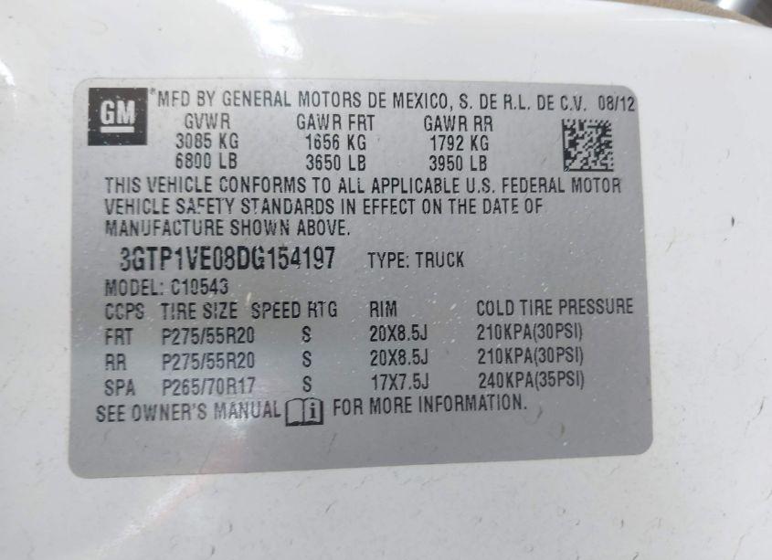 Photo 9 of 2013 Gmc Sierra 1500 SLE (VIN 3GTP1VE08DG154197)