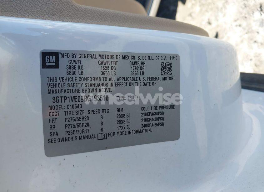 Photo 9 of 2011 Gmc Sierra 1500 SLE (VIN 3GTP1VE09BG193510)