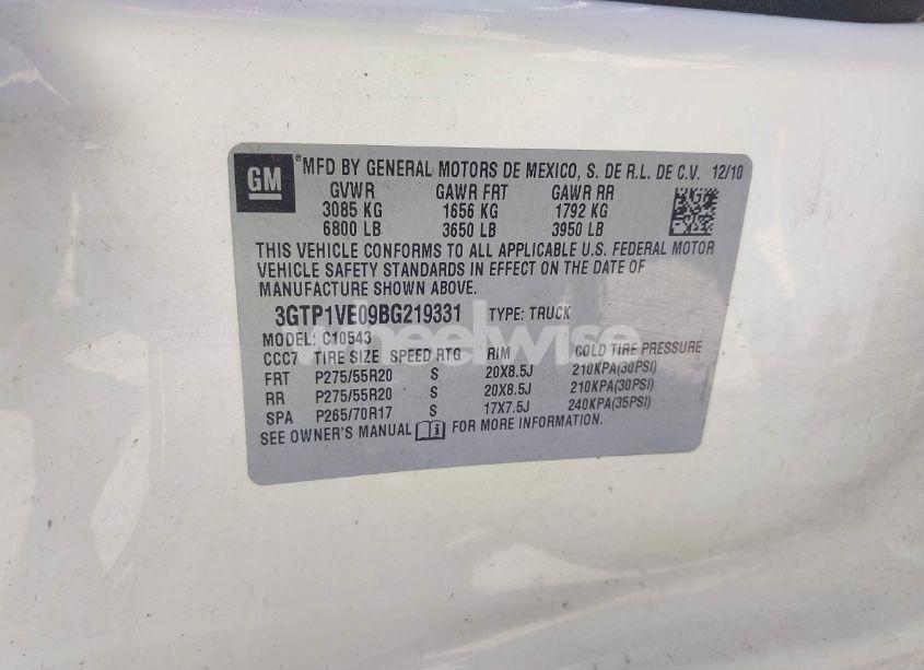 Photo 9 of 2011 Gmc Sierra 1500 SLE (VIN 3GTP1VE09BG219331)