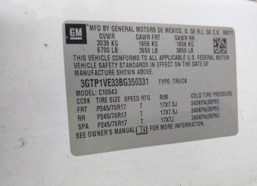 Photo 9 of 2011 Gmc Sierra 1500 XTRA FUEL ECONOMY (VIN 3GTP1VE33BG350331)