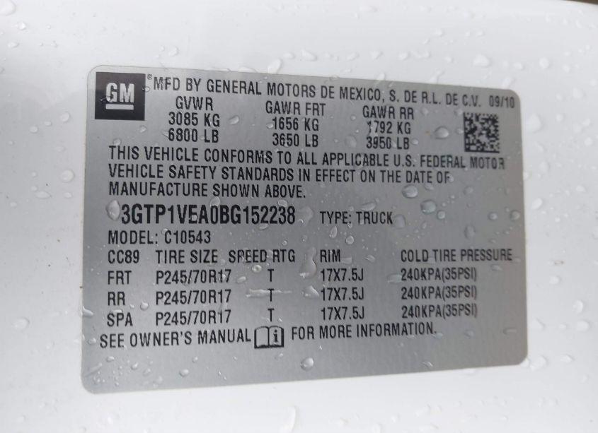 Photo 9 of 2011 Gmc Sierra 1500 SLE (VIN 3GTP1VEA0BG152238)