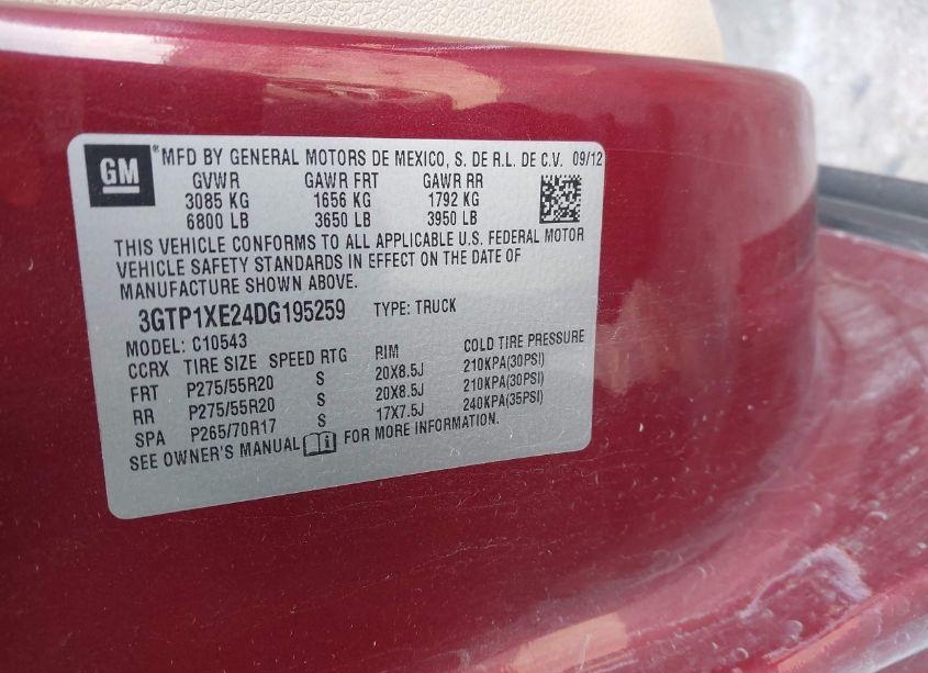 Photo 9 of 2013 Gmc Sierra 1500 DENALI (VIN 3GTP1XE24DG195259)