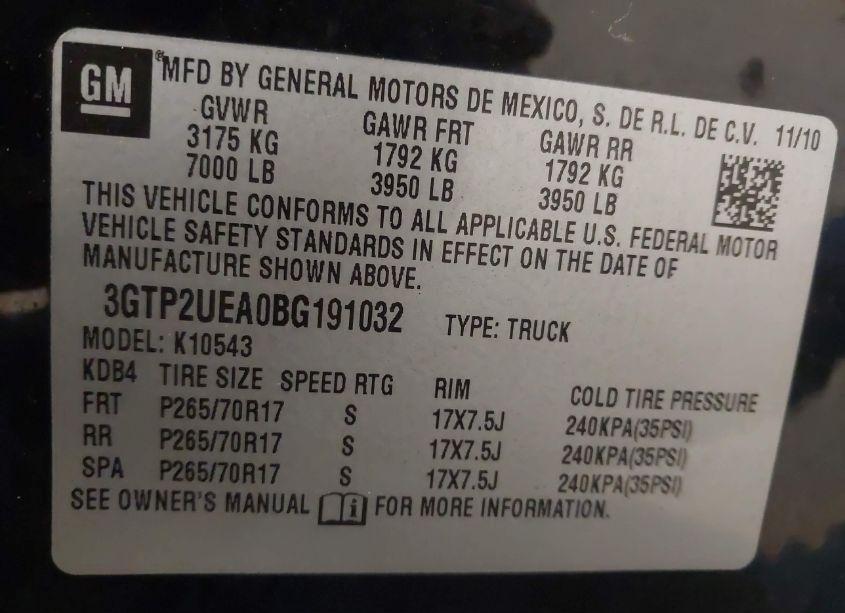 Photo 9 of 2011 Gmc Sierra 1500 SL (VIN 3GTP2UEA0BG191032)