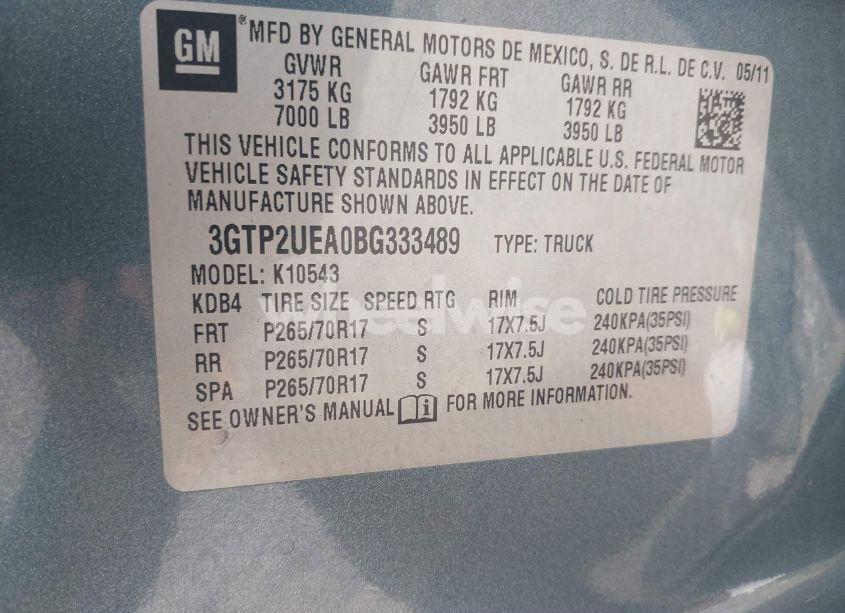 Photo 9 of 2011 Gmc Sierra 1500 SL (VIN 3GTP2UEA0BG333489)