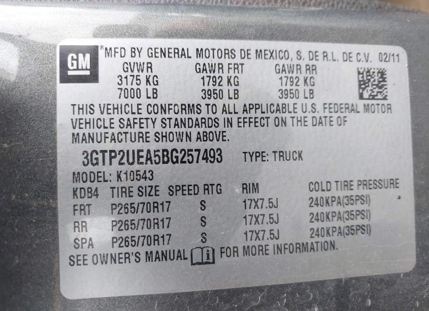 Photo 9 of 2011 Gmc Sierra 1500 SL (VIN 3GTP2UEA5BG257493)