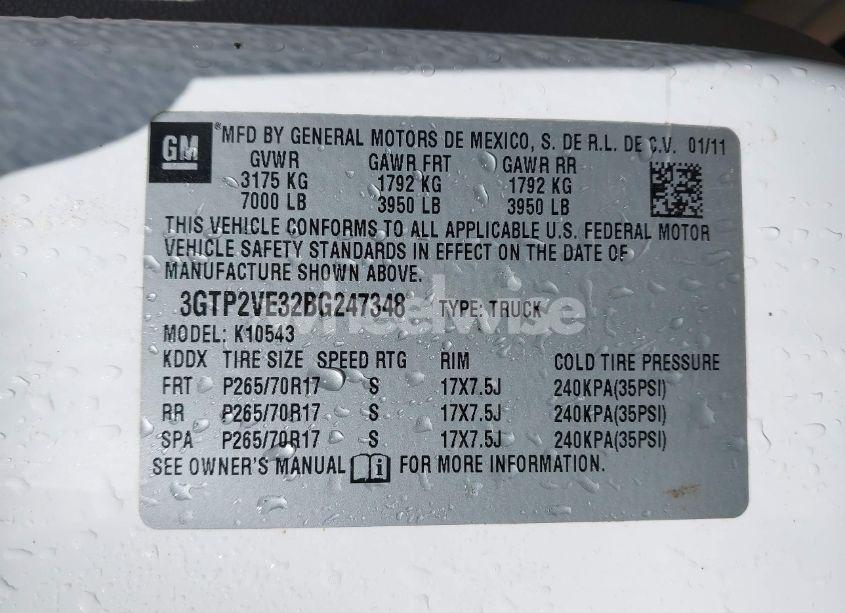 Photo 9 of 2011 Gmc Sierra 1500 SLE (VIN 3GTP2VE32BG247348)