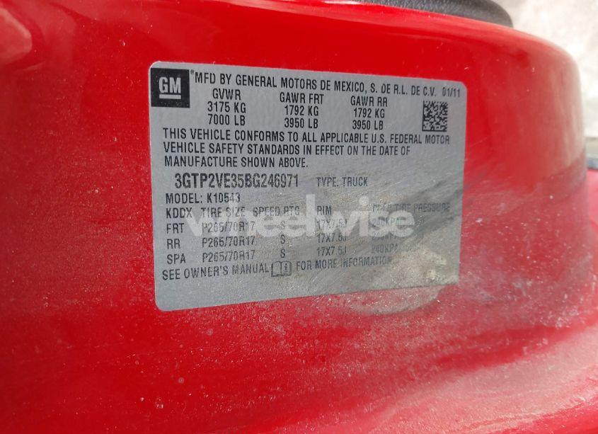 Photo 9 of 2011 Gmc Sierra 1500 SLE (VIN 3GTP2VE35BG246971)
