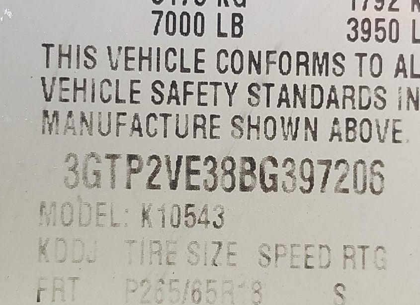 Photo 9 of 2011 Gmc Sierra 1500 SLE (VIN 3GTP2VE38BG397206)