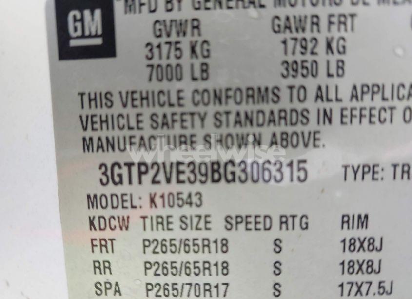 Photo 9 of 2011 Gmc Sierra 1500 SLE (VIN 3GTP2VE39BG306315)