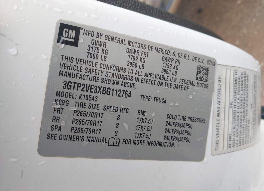 Photo 9 of 2011 Gmc Sierra 1500 SLE (VIN 3GTP2VE3XBG112764)