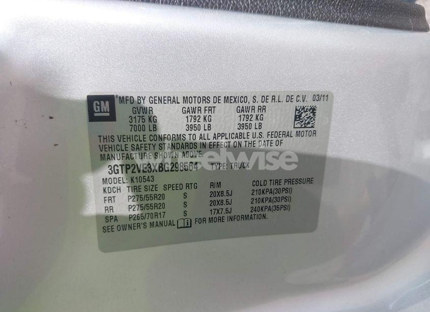 Photo 9 of 2011 Gmc Sierra 1500 SLE (VIN 3GTP2VE3XBG298564)