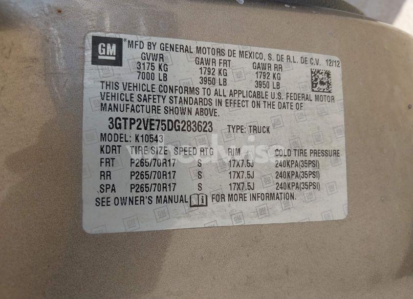 Photo 9 of 2013 Gmc Sierra 1500 SLE (VIN 3GTP2VE75DG283623)