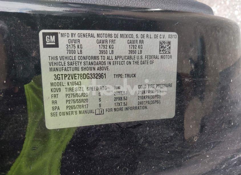 Photo 9 of 2013 Gmc Sierra 1500 SLE (VIN 3GTP2VE78DG332961)