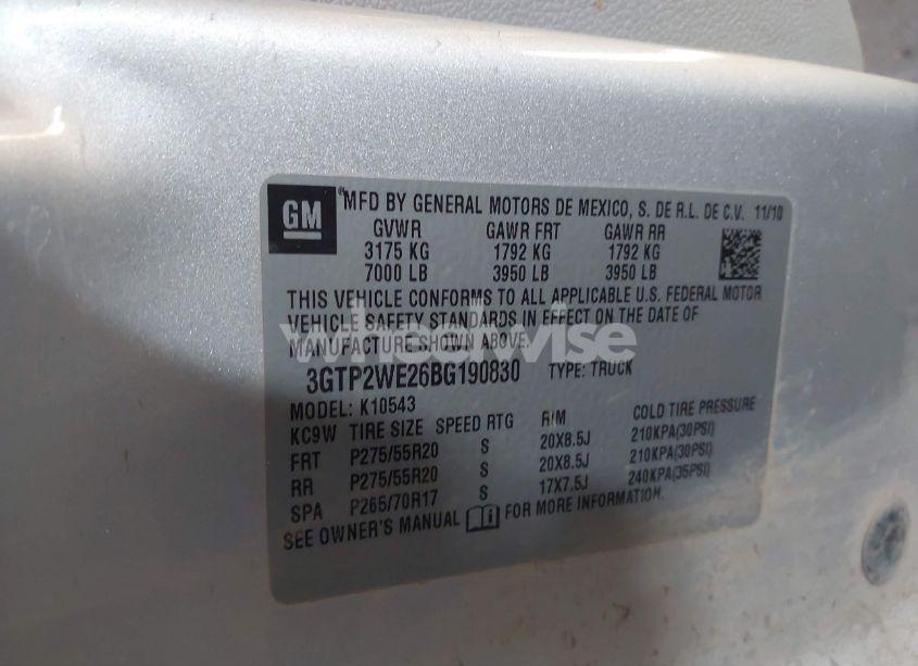 Photo 9 of 2011 Gmc Sierra 1500 SLT (VIN 3GTP2WE26BG190830)