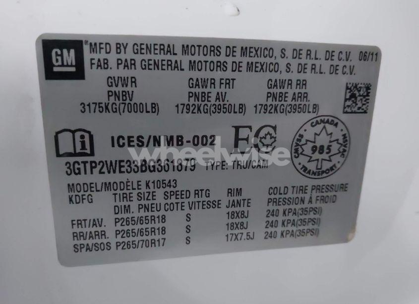 Photo 9 of 2011 Gmc Sierra 1500 SLT (VIN 3GTP2WE33BG361879)