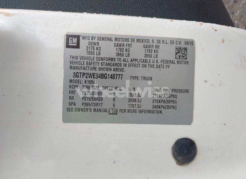 Photo 9 of 2011 Gmc Sierra 1500 SLT (VIN 3GTP2WE34BG148777)