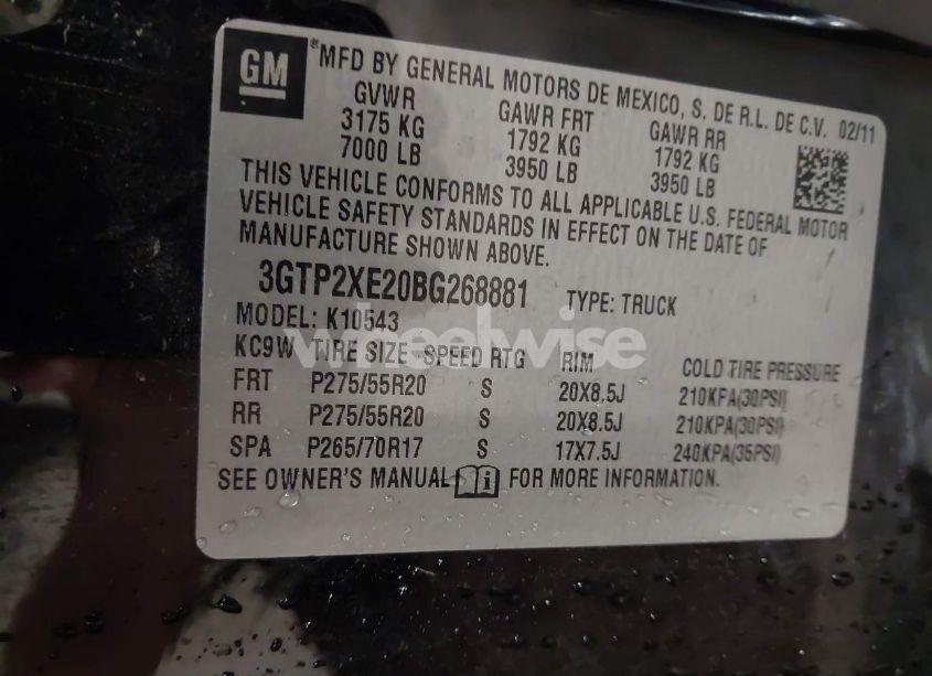 Photo 9 of 2011 Gmc Sierra 1500 DENALI (VIN 3GTP2XE20BG268881)