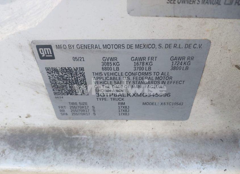 Photo 9 of 2021 Gmc Sierra 1500 2WD SHORT BOX (VIN 3GTP8AEKXMG345996)