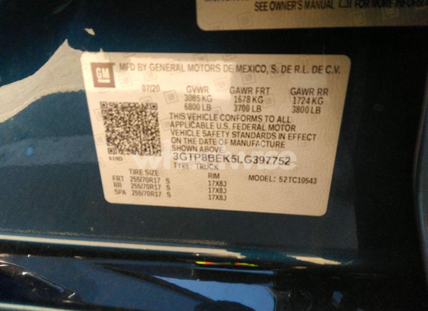 Photo 9 of 2020 Gmc Sierra 1500 (VIN 3GTP8BEK5LG397752)