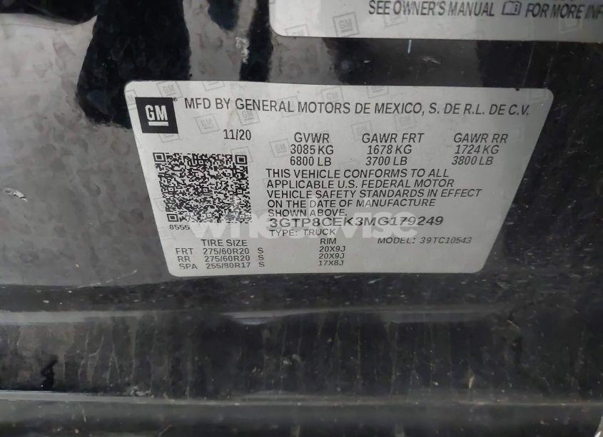 Photo 9 of 2021 Gmc Sierra 1500 2WD SHORT BOX ELEVATION (VIN 3GTP8CEK3MG179249)