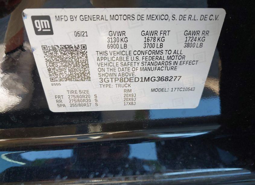 Photo 9 of 2021 Gmc Sierra 1500 2WD SHORT BOX SLT (VIN 3GTP8DED1MG368277)