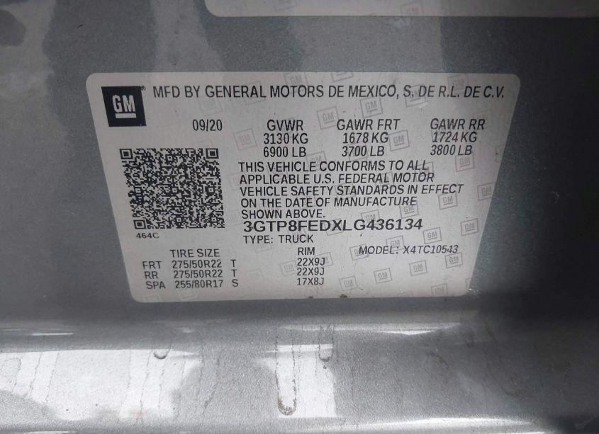 Photo 9 of 2020 Gmc Sierra 1500 2WD SHORT BOX DENALI (VIN 3GTP8FEDXLG436134)