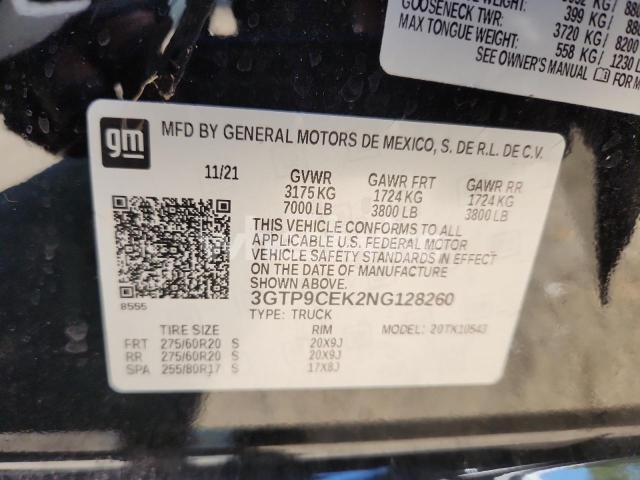 Photo 10 of 2022 GMC SIERRA LIMITED K1500 ELEVATION N/A (VIN 3GTP9CEK2NG128260)