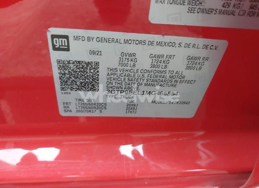 Photo 9 of 2021 Gmc Sierra 1500 (VIN 3GTP9EEL1MG465554)