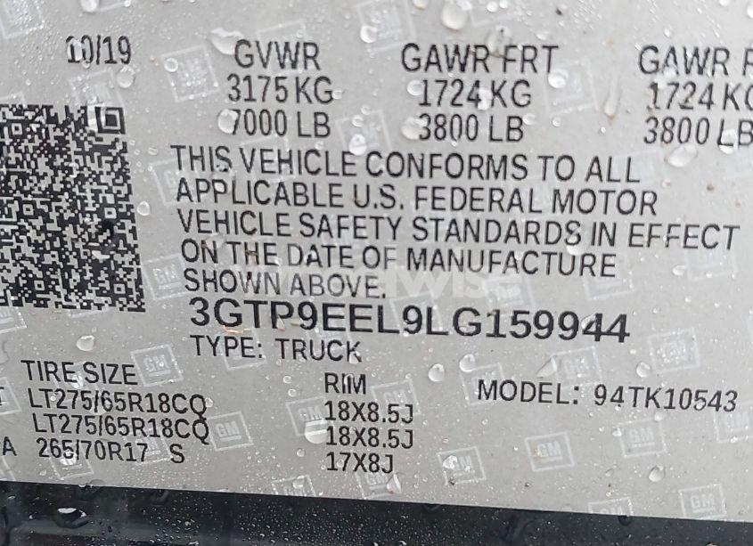 Photo 9 of 2020 Gmc Sierra 1500 (VIN 3GTP9EEL9LG159944)
