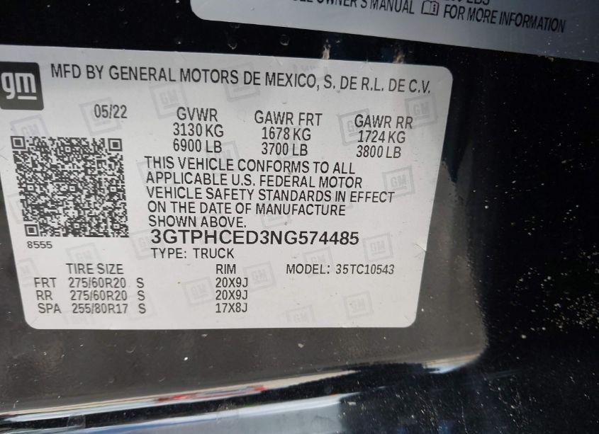Photo 9 of 2022 Gmc Sierra 1500 (VIN 3GTPHCED3NG574485)